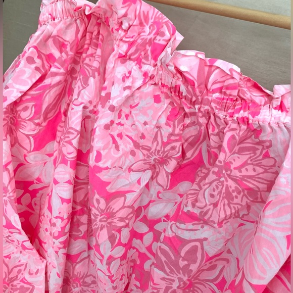 Lilly Pulitzer Jamielynn Off-Shoulder Roxie Pink Top - Picture 12 of 12